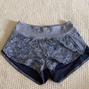 Outdoor Voices Women's Athletic Shorts in Gray and Blue